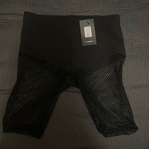 Fishnet biker shorts